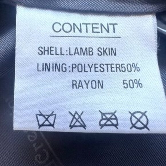 Vtg Lydia Creazioni By Ka Luk Gray Lamb Skin Leather Coat Size Ruffled Collar 1X - Picture 6 of 14